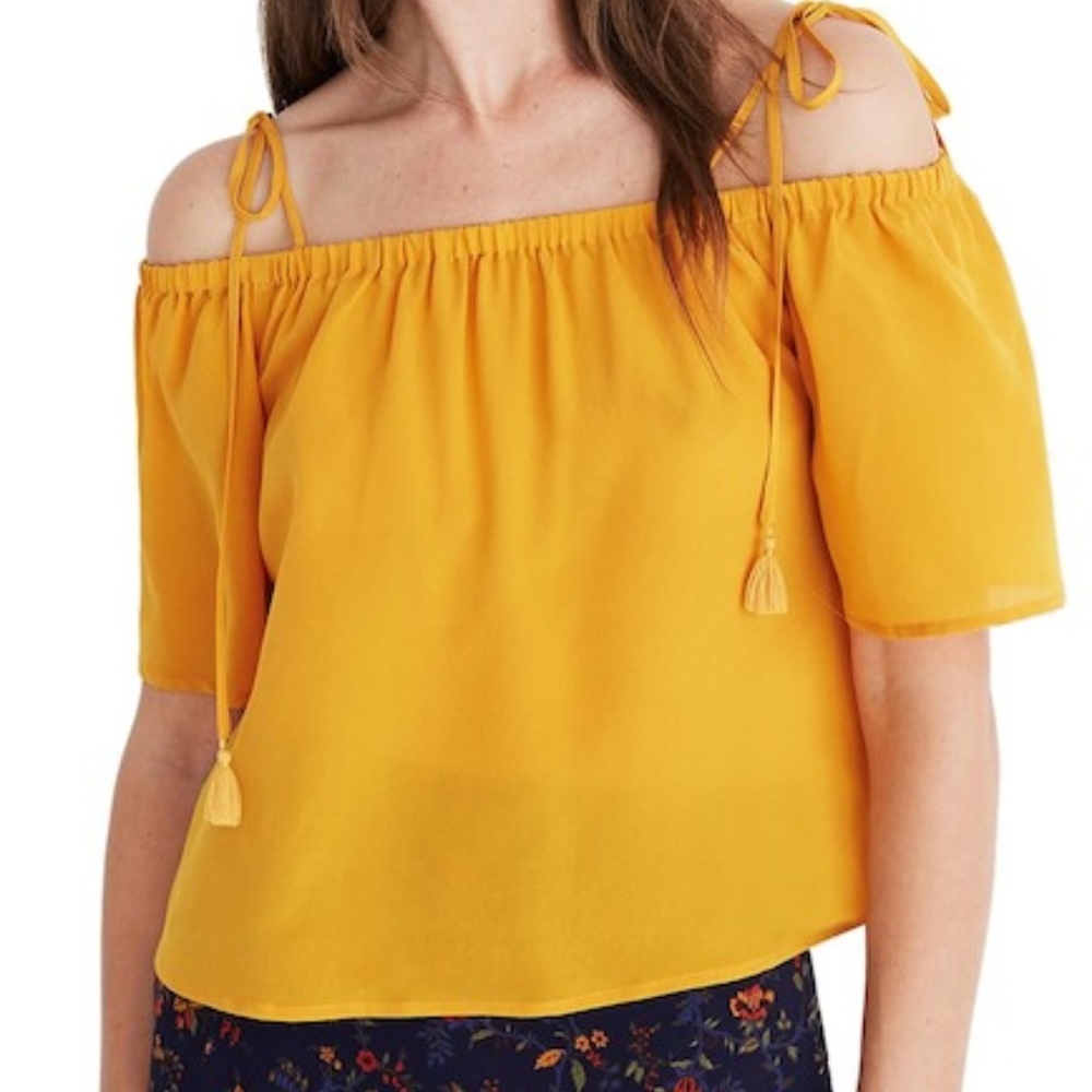 Madewell Cold Shoulder Silk Top